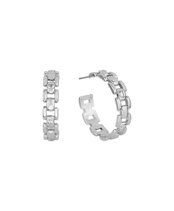 25mm Metal Chain Hoop Earring