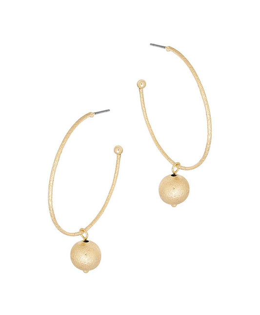 40mm Metal Ball Texture Earring