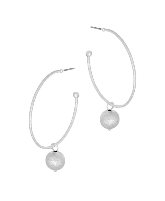40mm Metal Ball Texture Earring