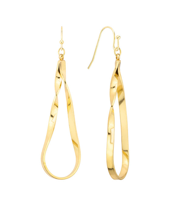 Metal Wavy Teardrop Earring
