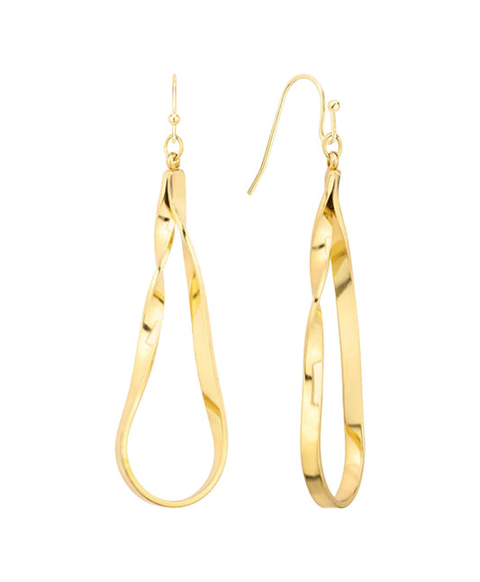 Metal Wavy Teardrop Earring