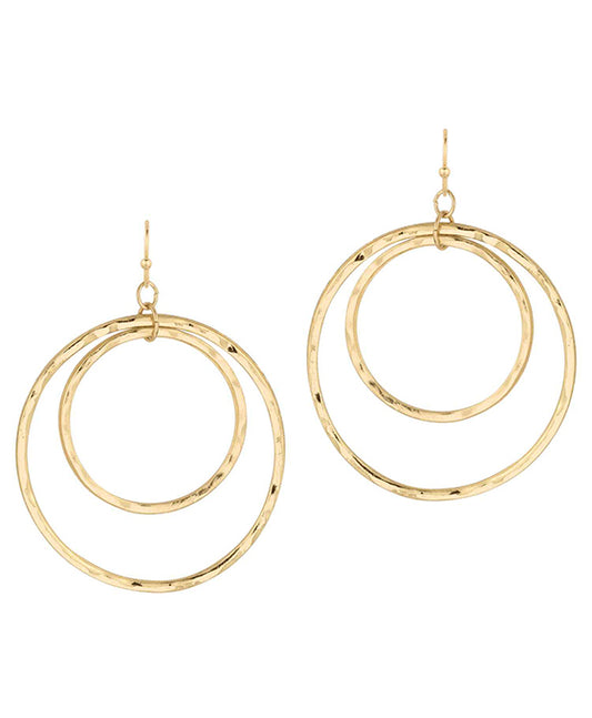Hammered Metal Circle Earring
