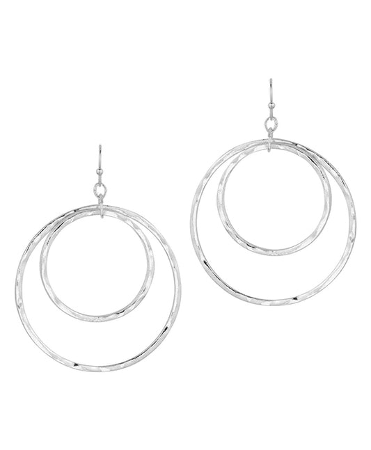 Hammered Metal Circle Earring