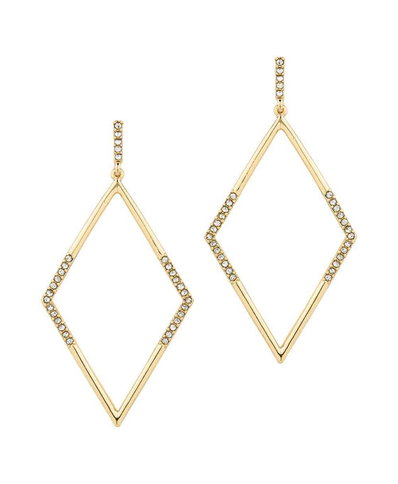 Metal Pave Diamond Post Earring