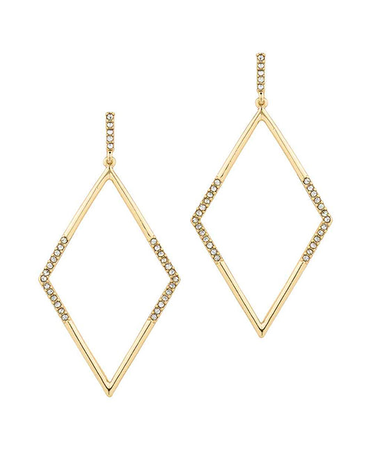 Metal Pave Diamond Post Earring