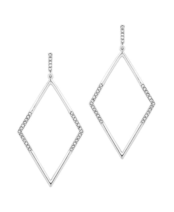 Metal Pave Diamond Post Earring