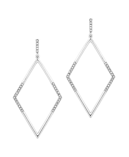 Metal Pave Diamond Post Earring