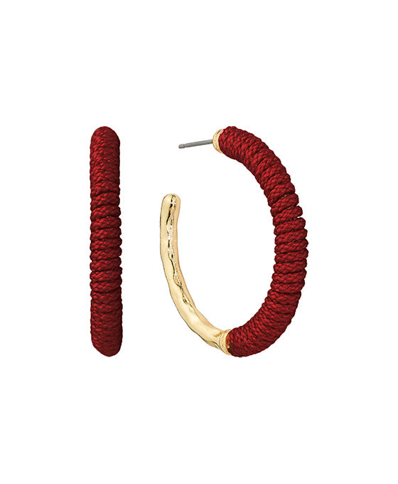 40mm Thread Metal Hoop Earring