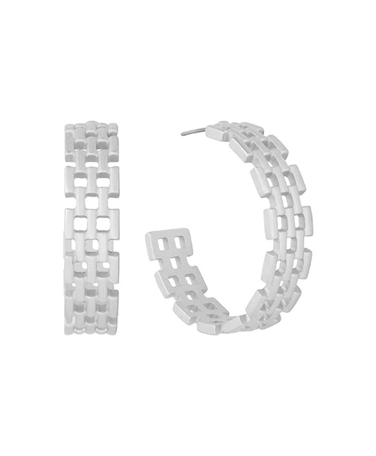 35mm Metal Texture Hoop Earring