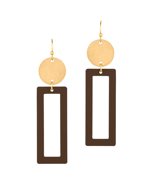 Painted Metal Rectangle Earring