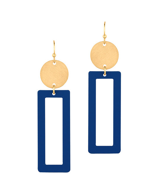 Painted Metal Rectangle Earring
