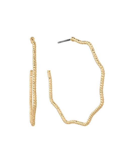 40mm Metal Wavy Hoop Earring