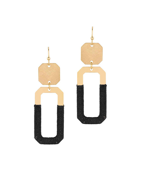 Thread Metal Square Earring