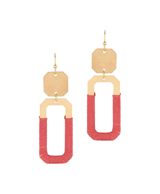 Thread Metal Square Earring