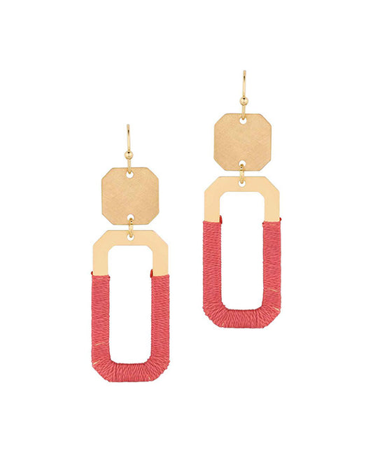 Thread Metal Square Earring