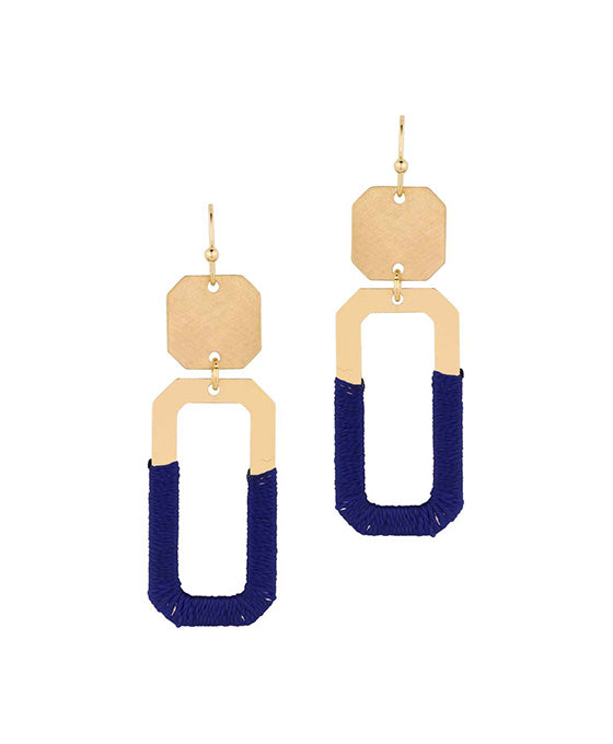 Thread Metal Square Earring