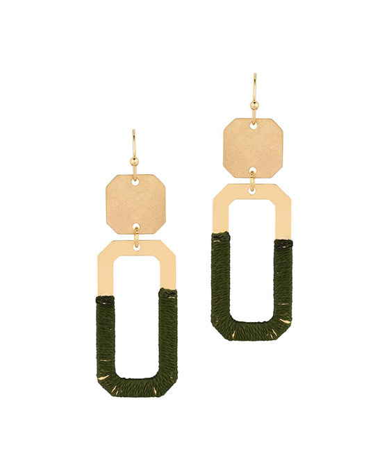 Thread Metal Square Earring