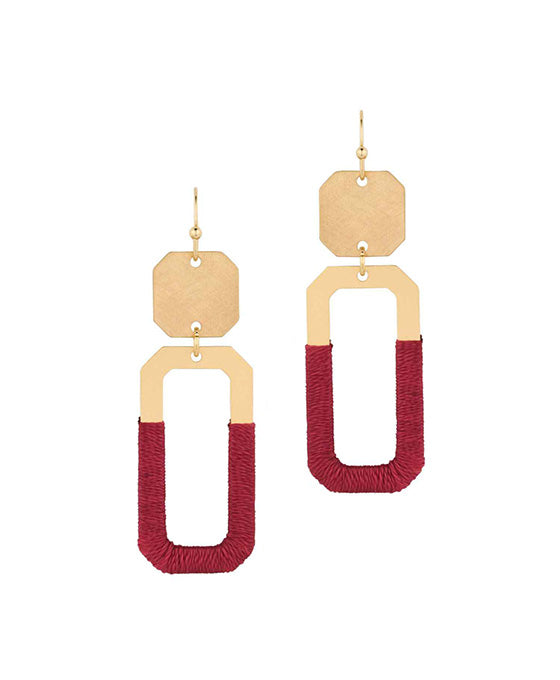Thread Metal Square Earring
