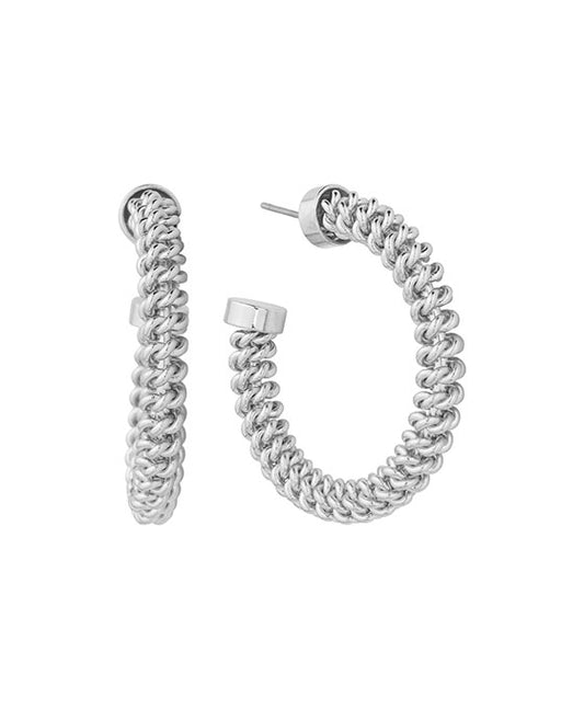 35mm Brass Texture Hoop Earring