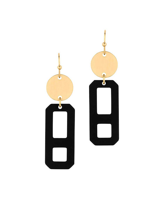 Paint Metal Rectangle Earring