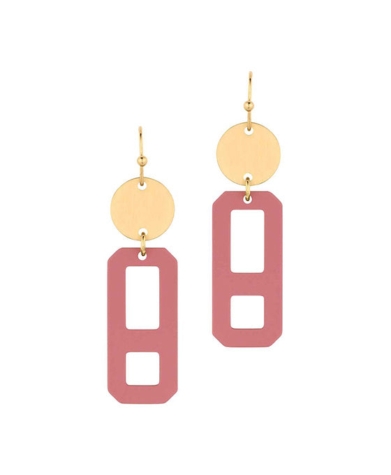 Paint Metal Rectangle Earring