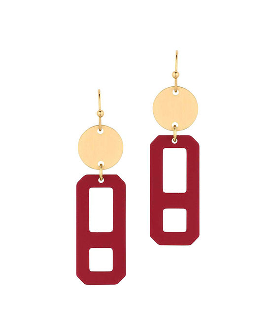 Paint Metal Rectangle Earring