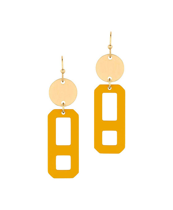 Paint Metal Rectangle Earring
