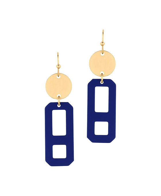 Paint Metal Rectangle Earring