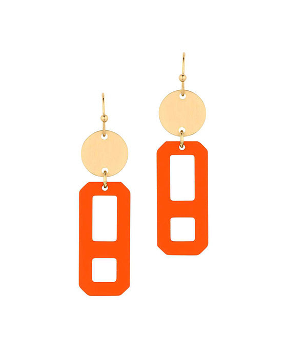 Paint Metal Rectangle Earring