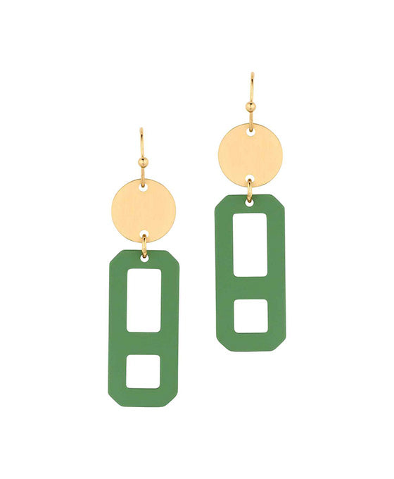 Paint Metal Rectangle Earring