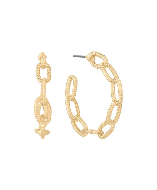 30mm Metal Chain Hoop Earring