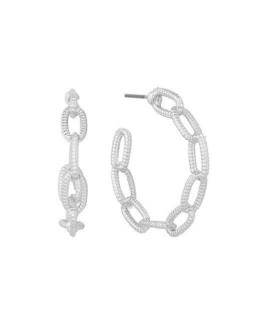 30mm Metal Chain Hoop Earring