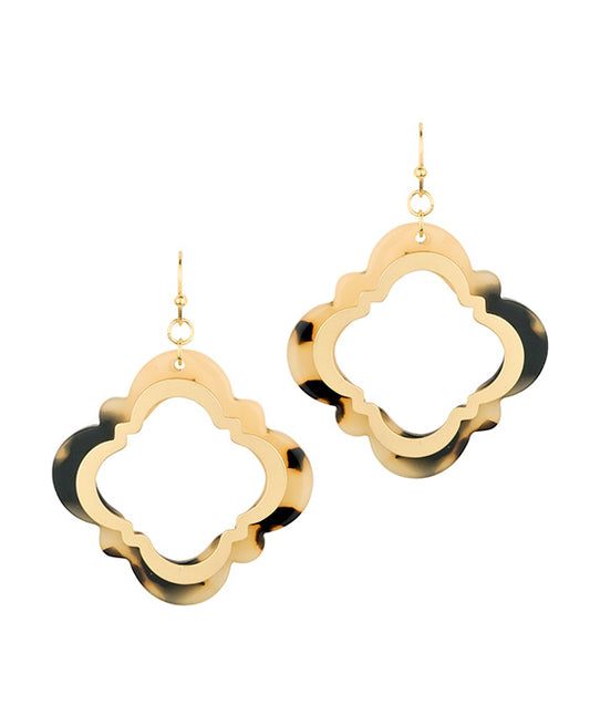 Acetate & Metal Flower Earring