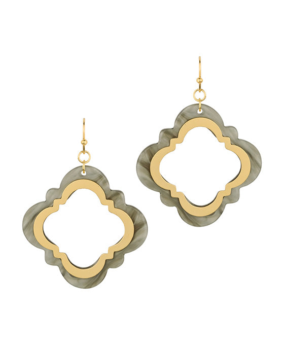 Acetate & Metal Flower Earring