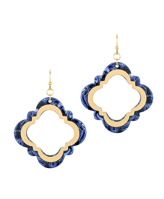 Acetate & Metal Flower Earring