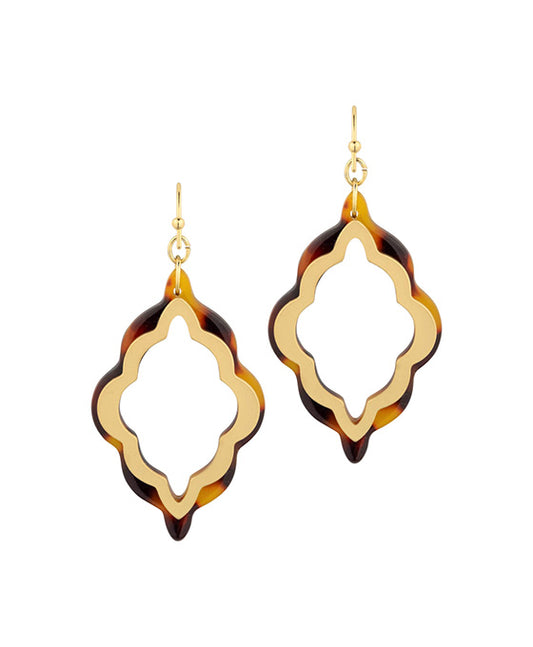 Acetate & Metal Wavy Shape Earring