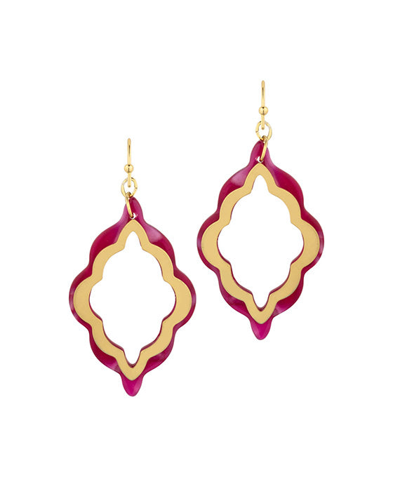 Acetate & Metal Wavy Shape Earring