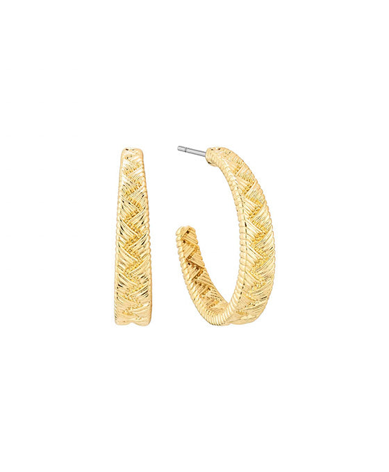 25mm Metal Texture Hoop Earring