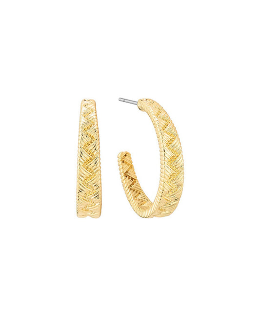 25mm Metal Texture Hoop Earring
