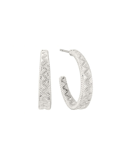 25mm Metal Texture Hoop Earring