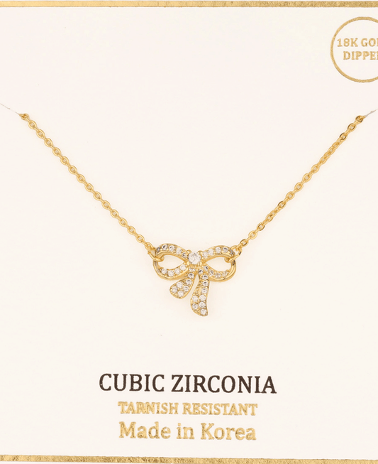 CZ Bow Necklace