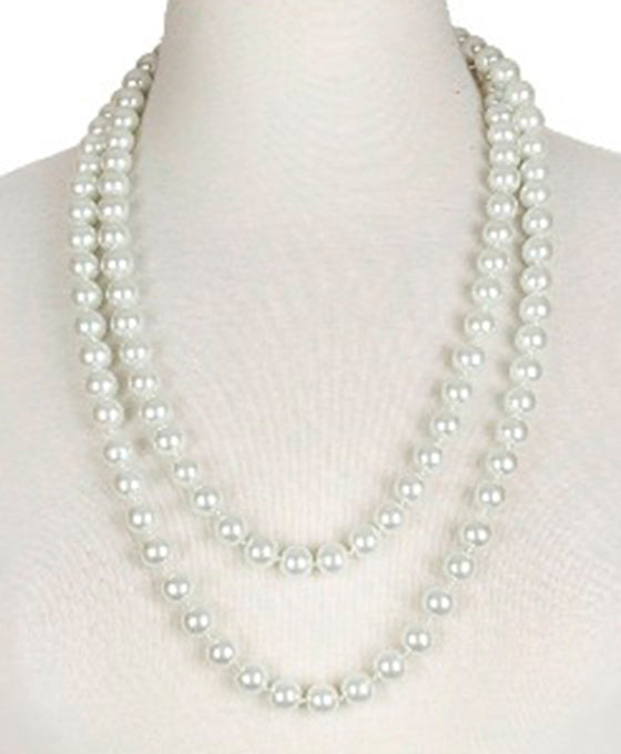 12 mm / 60 Inches Knotted Pearl Necklace