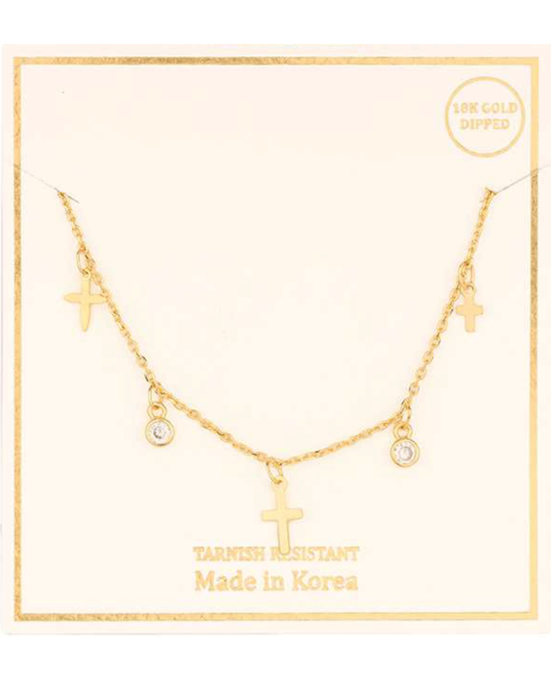 Multi Cross w/ Charms Necklace