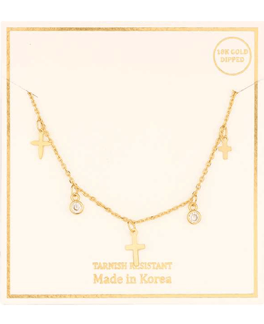 Multi Cross w/ Charms Necklace