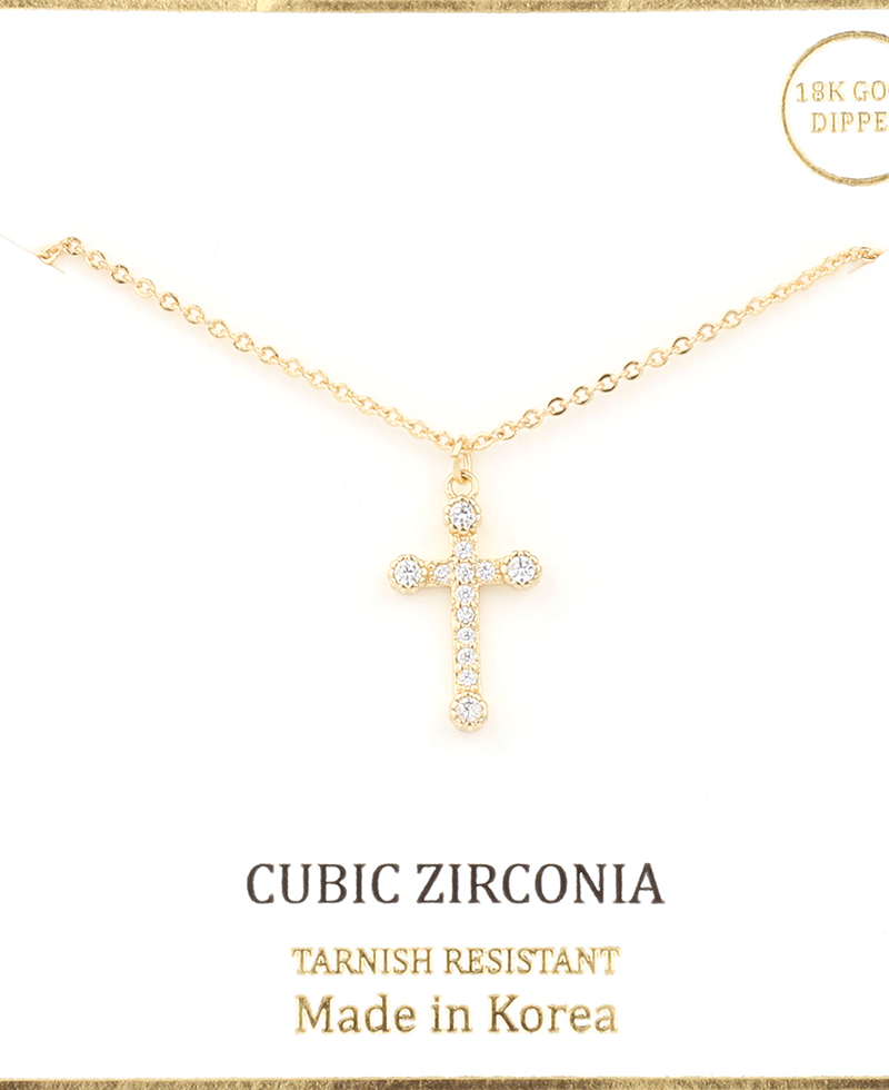 Cubic Zirconia Cross Necklace