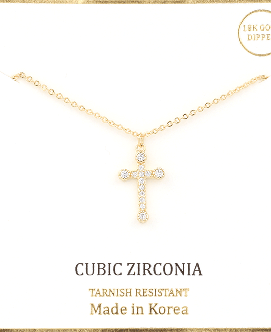 Cubic Zirconia Cross Necklace