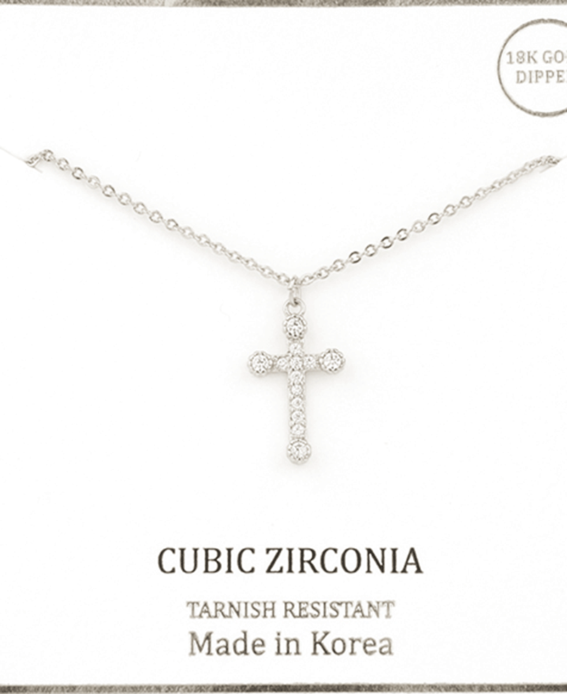 Cubic Zirconia Cross Necklace