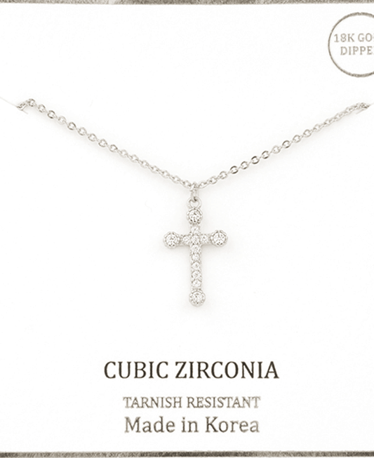 Cubic Zirconia Cross Necklace