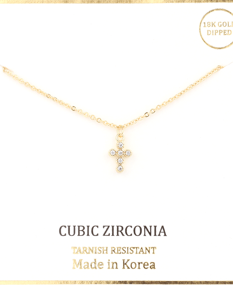 Cubic Zirconia Cross Necklace