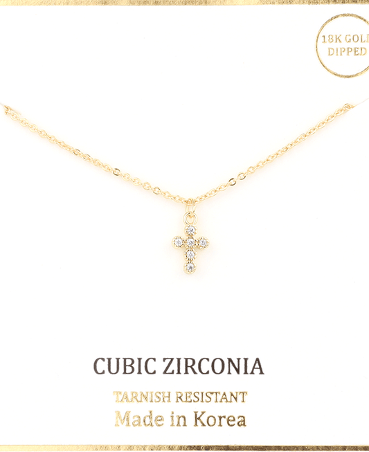 Cubic Zirconia Cross Necklace